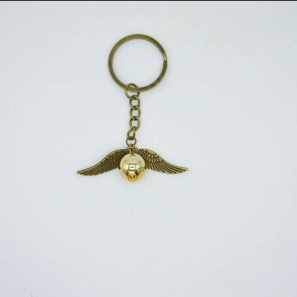 Harry Potter Golden Snitch Keychain‎ Quidditch Wings Collectable Bronze 1in, New